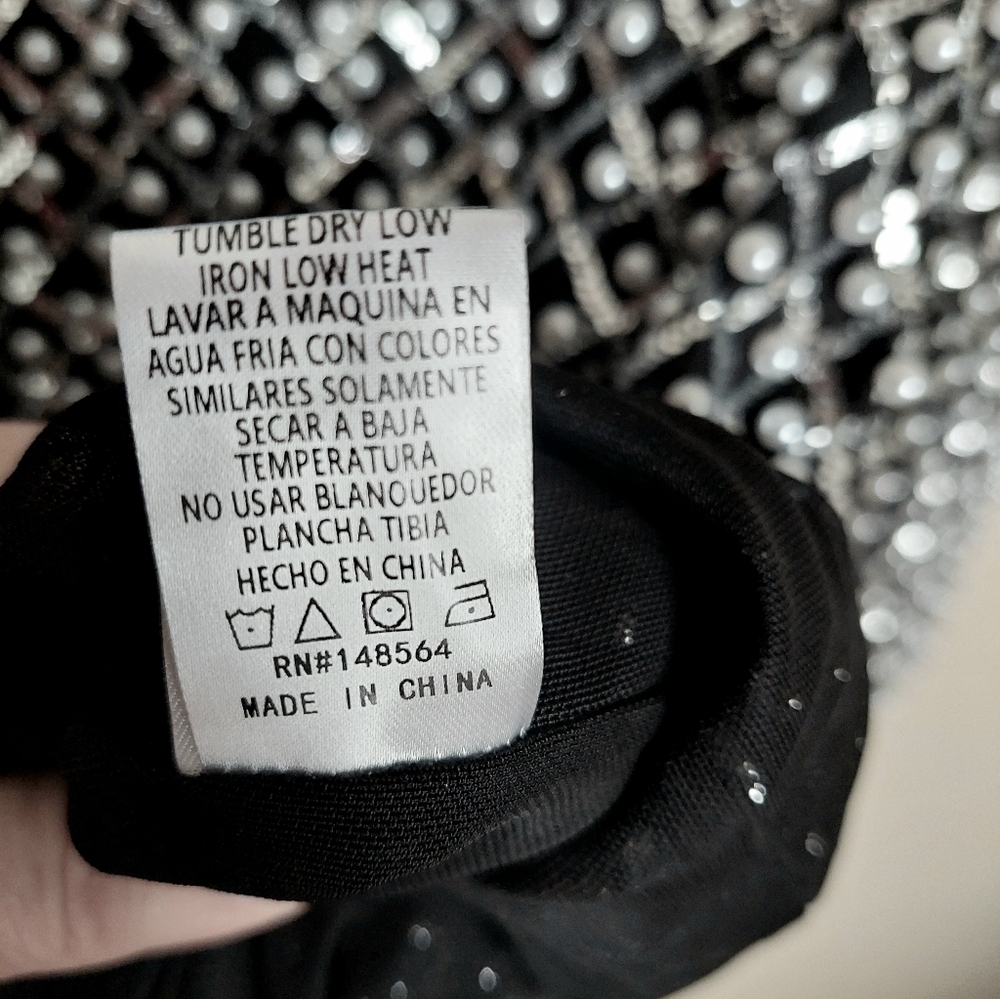 AKIRA Hamptons Holiday Pearl Mini Dress – Beaded Sequin Glam Bodycon Size M - Picture 10 of 14